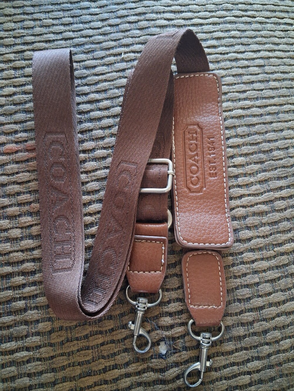 Coach Brown Canvas & Leather  Replacement Strap For Crossbody Messenger Bag